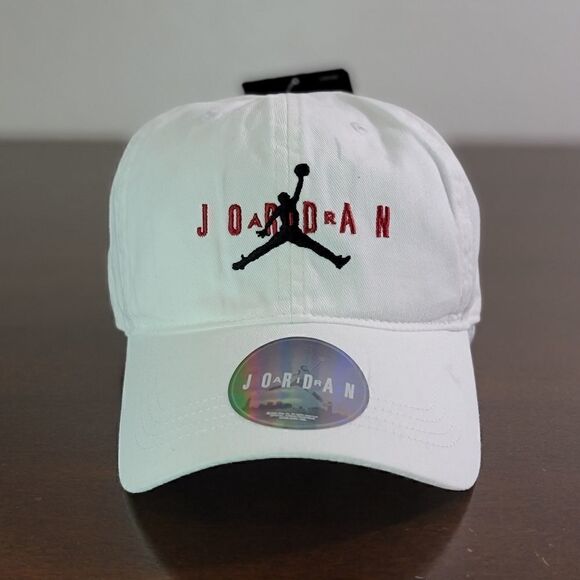 Air Jordan Retro OG 1 3 4 5 6 8 11 13 Bred Hat Cap Infrared Jumpman White Black - Picture 2 of 8